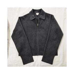 A New Day beautiful charcoal grey metal zip up sweater